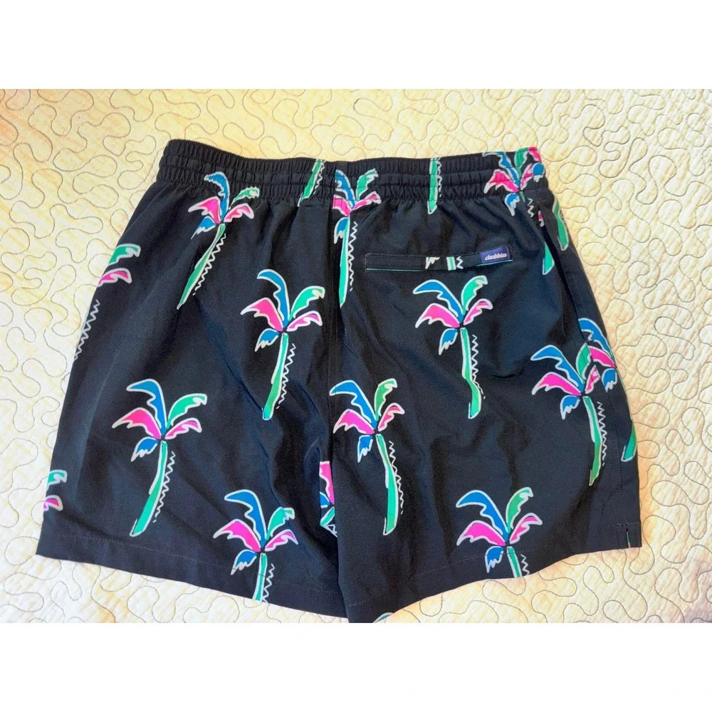 Chubbies Mens Black Neon Palm Tree Swim Trunks 5.5